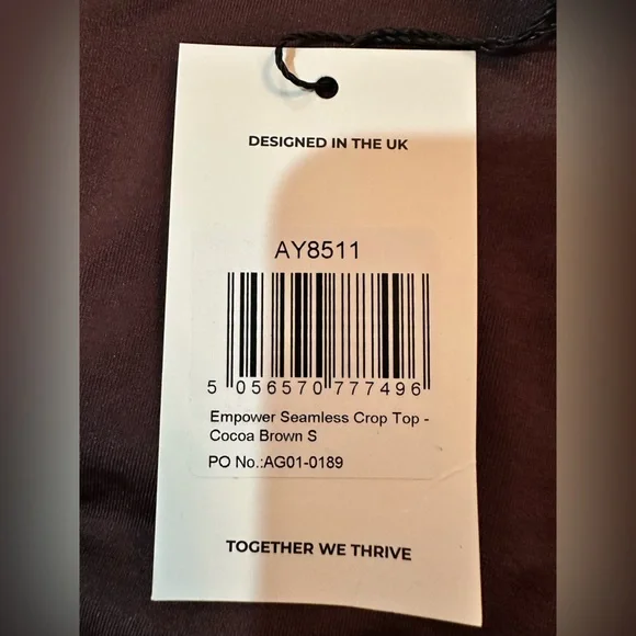 AYBL EMPOWER SEAMLESS LONG SLEEVE CROP TOP - Cocoa Brown - S - Picture 14 of 15